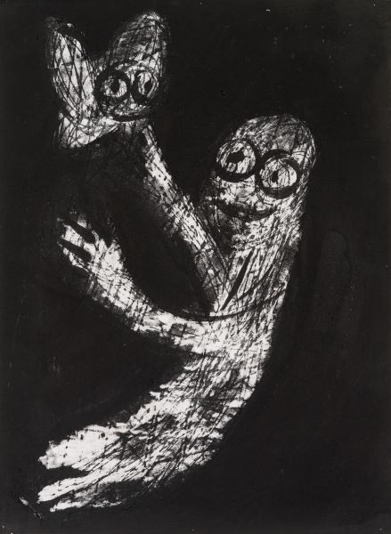 Owl, 2008, Acrylic Ink on paper, 105x79cm